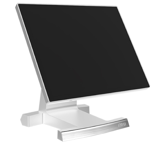 Caisse tactile IMU blanche sur pied métal